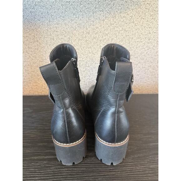 Blondo Dagger Black Sz 11 Lug Sole Platform Ankle Boots Waterproof Echo Nubuck - Picture 6 of 10